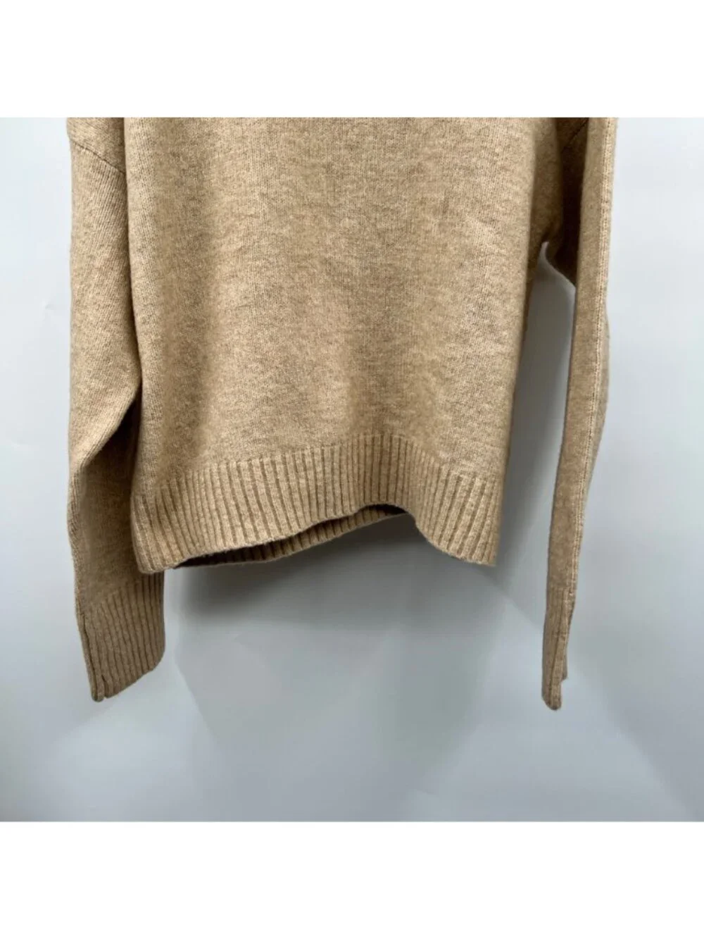 Double Zero Womens Knit Sweater Tan Mock Neck Size Large